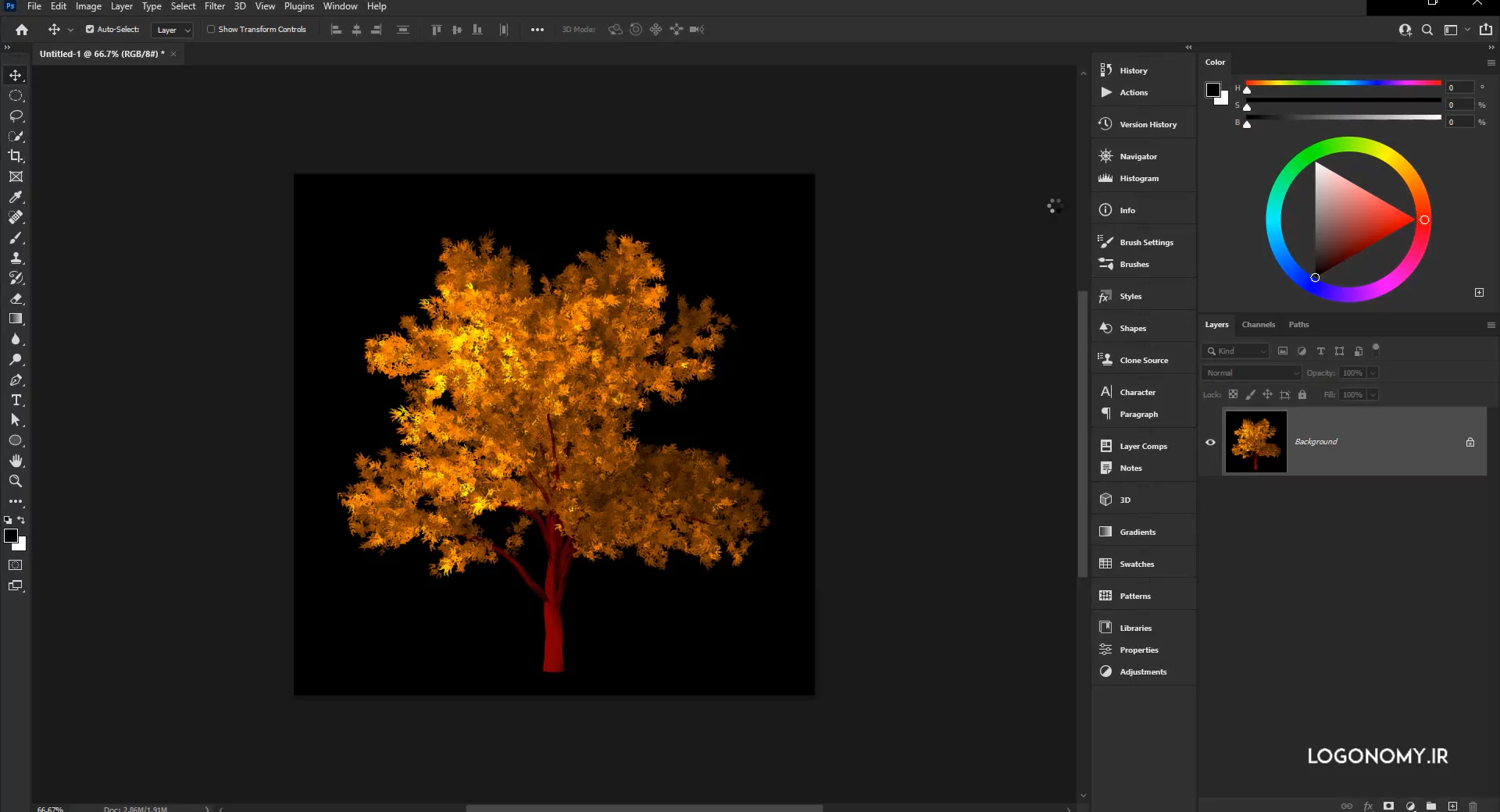 معرفی فیلترهای Flame ،Picture Frame و Tree از مجموعه فیلترهای Render در برنامه فتوشاپ